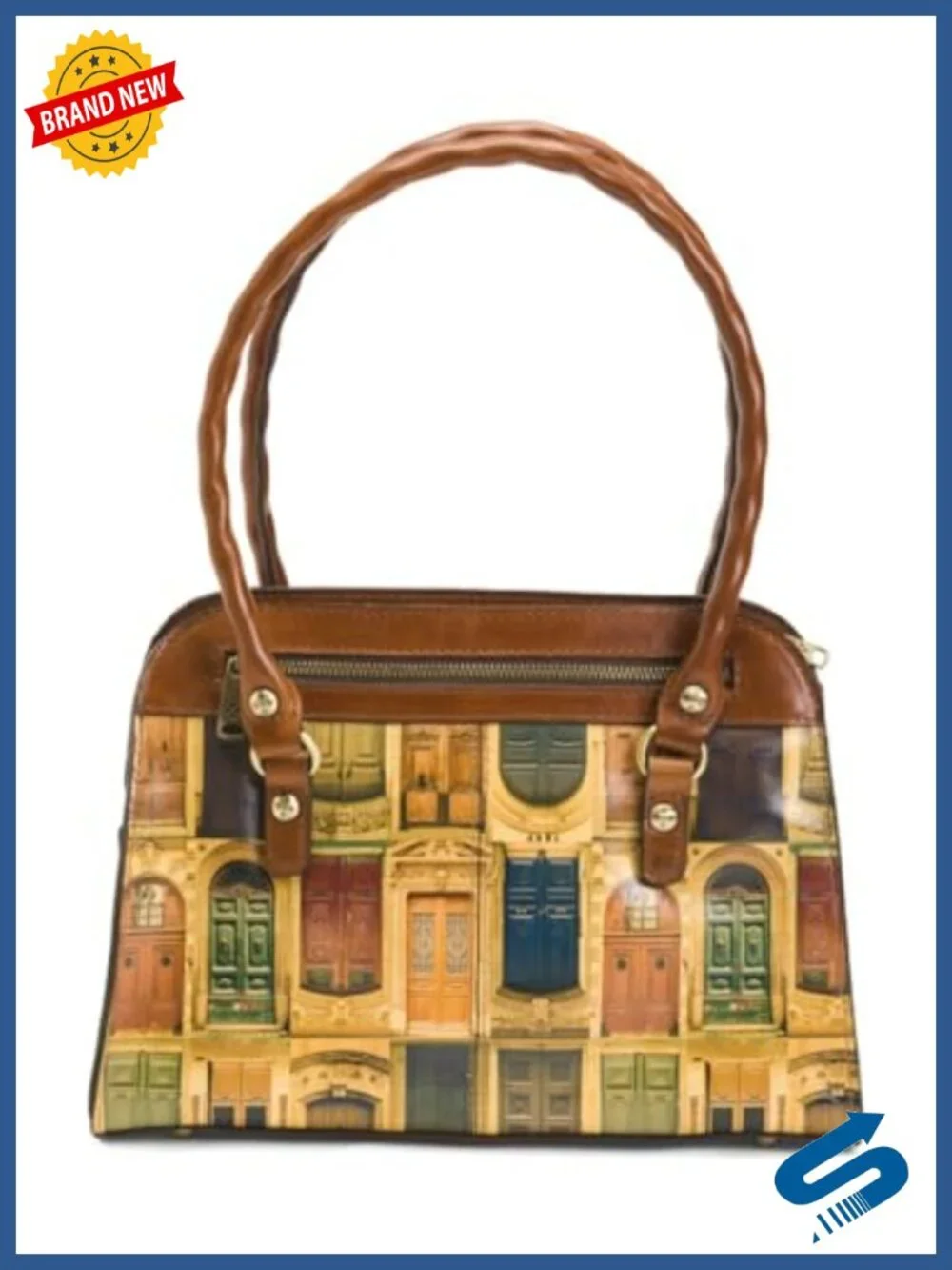 Patricia Nash Calvi Square Satchel with Center Zip Compartment and 5 Pockets